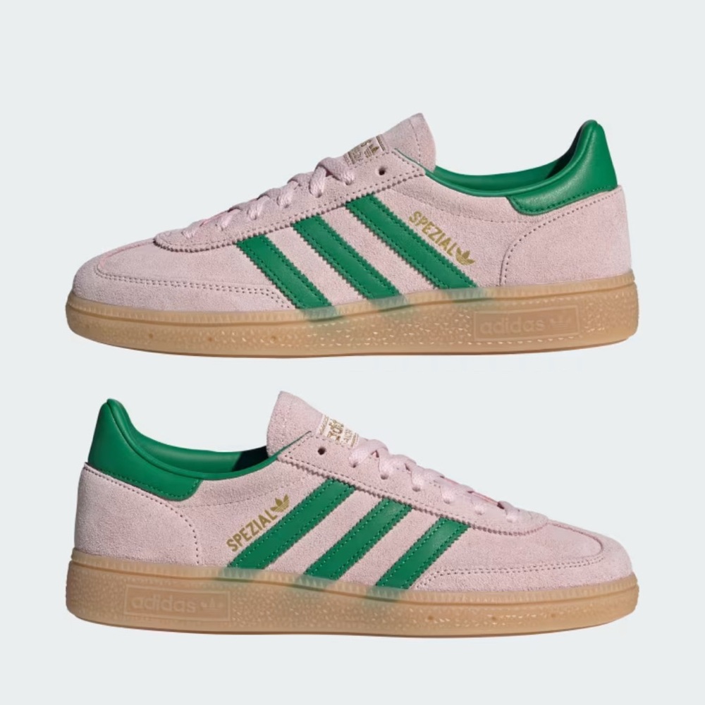 Adidas Handball Spezial Pink and Green Trainers - Picture 5 of 9